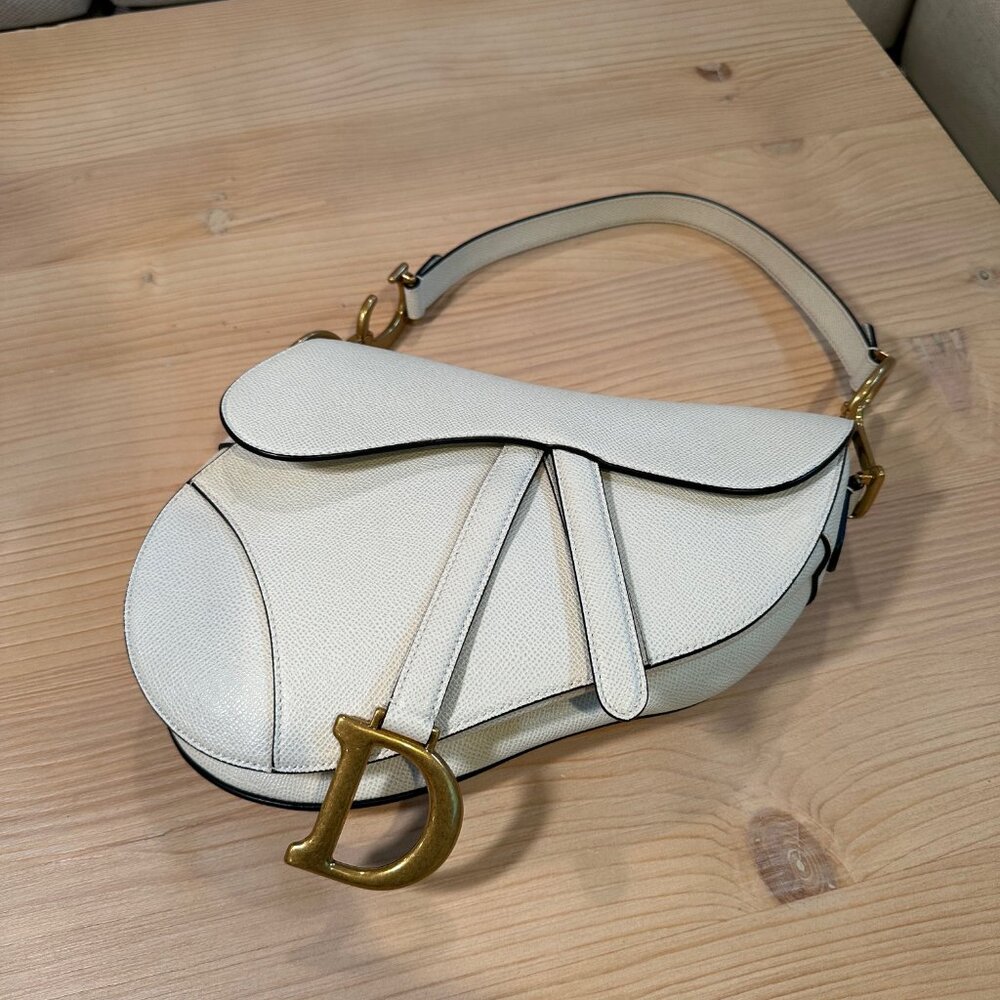 Dior Saddle Bag Large - White Calfskin